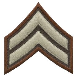 "CPL" CORPORAL CHEVRON BEIGE on BROWN - SOLD in PAIRS